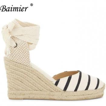Sommerstrand‑Espadrilles mit Keil-Design und Riemen