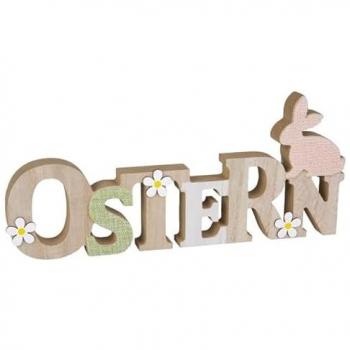 Bauernhof‑Ostern-Schriftzug Holz – 29,5 × 2,5 × 13 cm