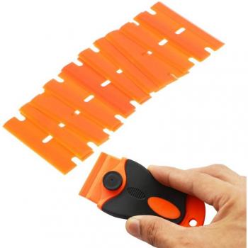 10Pcs Plastic Blade Scraper Set for Window and Car Glass Adhesive