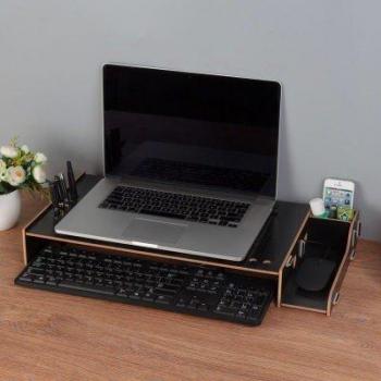 Wooden Desk Organizer and Monitor Stand