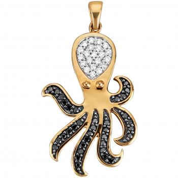 Eleganter Oktopus-Anhänger mit Brillanten – Diemer