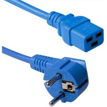 Blauwe 230V C19 Schuko Aansluitkabel 1,20m
