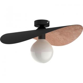 Lumicom Piuma 60 cm Plafoniera, Metallo Nero/Oro, E27 42W