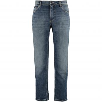 Dolce & Gabbana 2XL Blue Slim Fit Logo Jeans