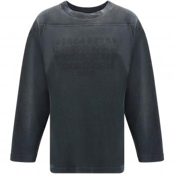 Maison Margiela Black Sweatshirt with Logo Embroidery M