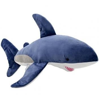 Bilingual Minkštas Žaislas: White Shark, Blue & White