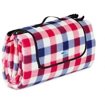Plaid da Picnic Impermeabile 200x200 cm Pieghevole Isolante Quadretti Rossi e Blu