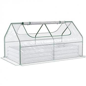 Outsunny Large Raised Garden Bed Planter with Greenhouse and Clear Window