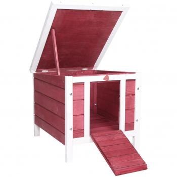 Jaula PawHut de Madera Exterior para Roedores con Techo Asfáltico y Rampa Antideslizante 42x51x43 cm