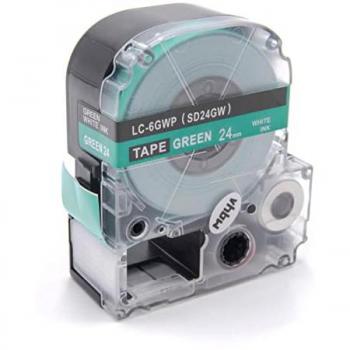 Nastro Etichettatrice VHBW Sostituto Kingjim SD24GW 24mm Bianco Verde