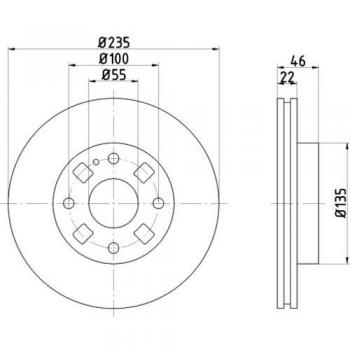 HELLA PAGID 8DD 355 107-191 Bremsscheibe, Vorderachse, Set aus 2 Bremsscheiben