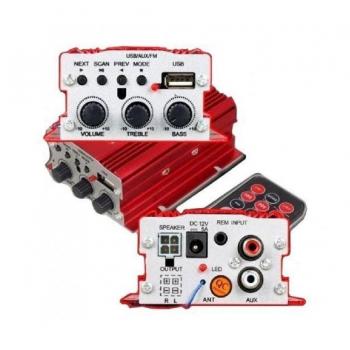 Traesio Stereo Amplifier 500W 12V USB MP3 2 Canales con Remote