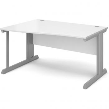 Vivo Left Hand Ergonomic White Wave Desk