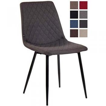 Chaise de lunch Couchet – Moderne, rembourrée, tissu gris foncé, couleurs variées