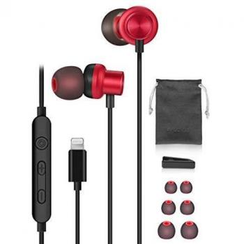 Lightning-Kopfhörer, MFi-zertifiziert, Ohrhörer, kompatibel mit iPhone 12 / 11 Pro Max iPhone X XS Max XR iPhone 7 / 8 Plus mit Mikrofon Controller (Palovue-EarflowPlusR)
