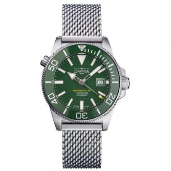 Swiss Made Mechanische Automatikuhr Davosa Argonautic BG 30 ATM – Herren Silberschwarz mit Grüntönung