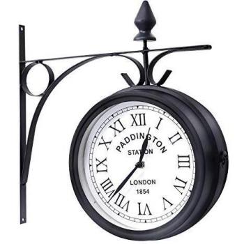 Double‑Sided Retro GYMAX Clock – Waterproof Bracket