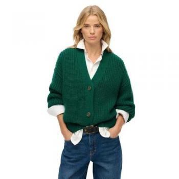 Cardigan vert femme Superdry col V