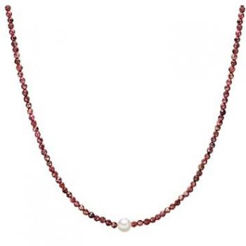 Valero Pearls: Silber‑Achat‑Kette mit Süßwasser‑Zuchtperle (1 ct)