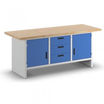 Banco da lavoro Eurokraft Basic con 3 cassetti