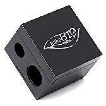 PUROBIO Radiergummi-Spitzer mit Auffangbehälter, Blau Transparent