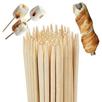 Bâtonnets grillés Relaxdays – Piques à brochettes bambou (x200) – Marshmallow 90 cm, Ø 5 mm – Camp et Barbecue