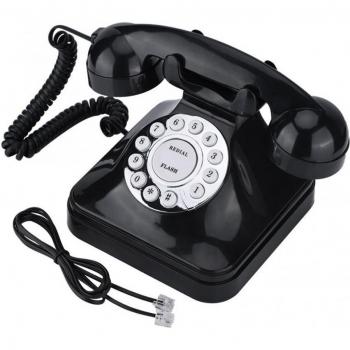 Elegantes Vintage Festnetztelefon Schwarz