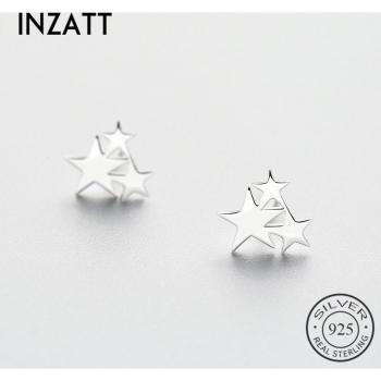INZATT 925 Sterling Silver Star Stud Earrings for Women