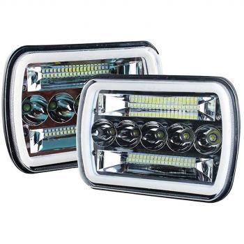 Paires de phares LED 5x7 pouces pour Wrangler XJ YJ
