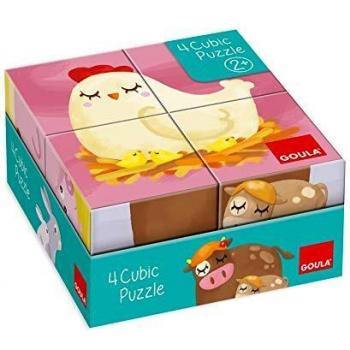 Goula 4 Cubic Puzzle apilable para niños a partir de 2 años, Multicolor