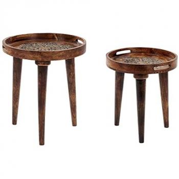 Set 2 tavolini mango scuro “Evoluzione”