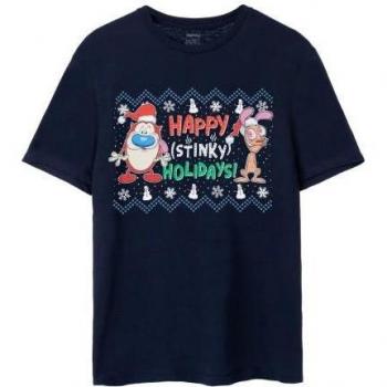 Ren y Stimpy Mensaje de Festejos Olidos – T-Shirt L