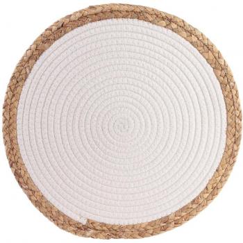 Set di tovaglioli Boho 38 cm, bianco e beige, R2511