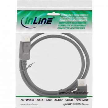 InLine 8K (UHD-2) DisplayPort Kabel, droite courbée, noir