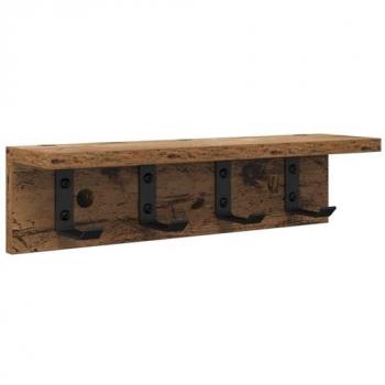 Classic Oak Wall Rack with Shelving – 40 × 10.5 × 10.5 cm