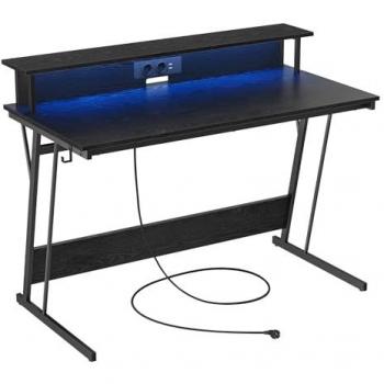 Scrivania per Gaming con Illuminazione LED, 60 x 120 x 76 cm