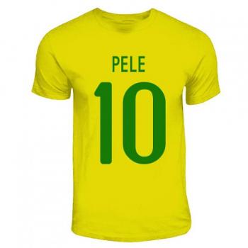 T-shirt Héros Gildan Pele Brésil Jaune Taille Large (42-44)