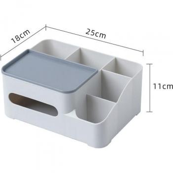Tissue Box Cover Multi‑Function Organizer Remote Control Desktop Storage Box for Home Office
