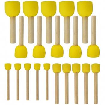 20-Piece DIY Painting Sponge Brushes with Wood Handle