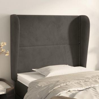 Cabecero de terciopelo gris oscuro de 83x23x118/128 cm de vidaXL