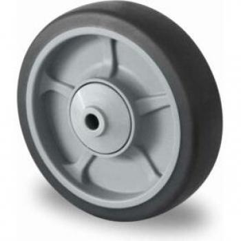 Roue intégrée gris polypropylène et élastomère CASCOO P2G2, ø 160 x L 40 mm, roulement à billes, max