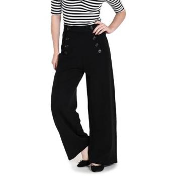 Hell Bunny Carlie Swing Trousers Retro Vintage Damenhose schwarz