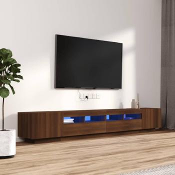 VidaXL TV-Schrank-Set 3-teilig mit LED-Leuchten in Braun Eiche Holzwerkstoff