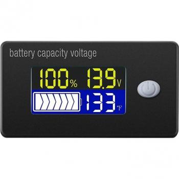 12V-72V Battery Gauge with Temperature Sensor for Lead Acid and Lithium