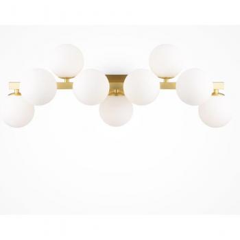 Dallas Applique 9 Luci Oro e Paralume Bianco