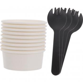 “Kit 50 Tazas de Helado Frutal con Pudding Descartable y Cucharita – Para Pastelería