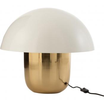 Lampe à Poser Chic 50cm Métal Blanc & Or