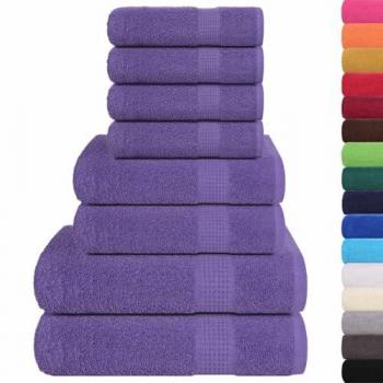Kit de serviettes 8 pcs violet 360 g/m² 100% coton