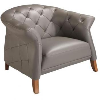 Sillón de salón Ángel Cerdá en piel gris