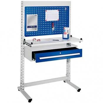 ErgoPlus Steharbeitsplatz, RAL 7035/5010 H1770 x B1070 mm Modell 6